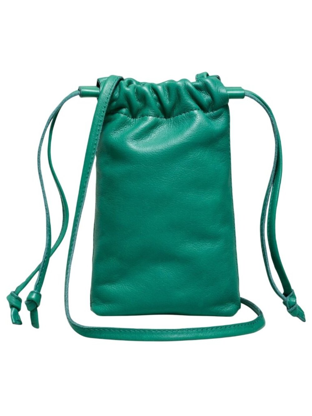 Madewell Leather Piazza Phone Bag Cinched Pouch Crossbody Purse Jade Green NL840